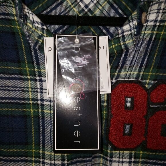 Polly & Esther Cotton Flannel Button-Down Top - Picture 4 of 7